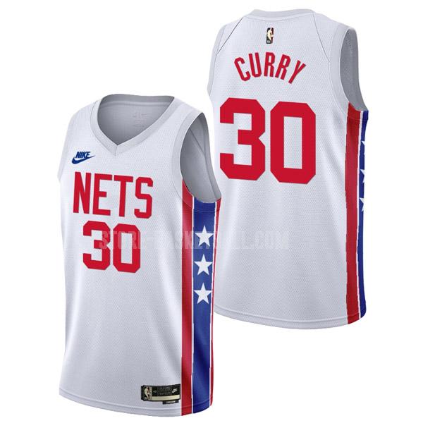 2022-23 brooklyn nets seth curry 30 white classic edition men's replica jersey