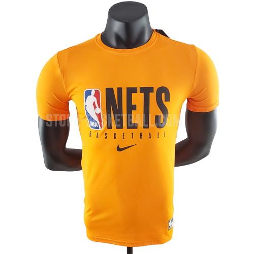 2022-23 brooklyn nets yellow 22822a15 men's basketball t-shirt