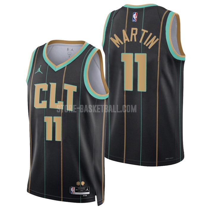 2022-23 charlotte hornets cody martin 11 black city edition men's replica jersey