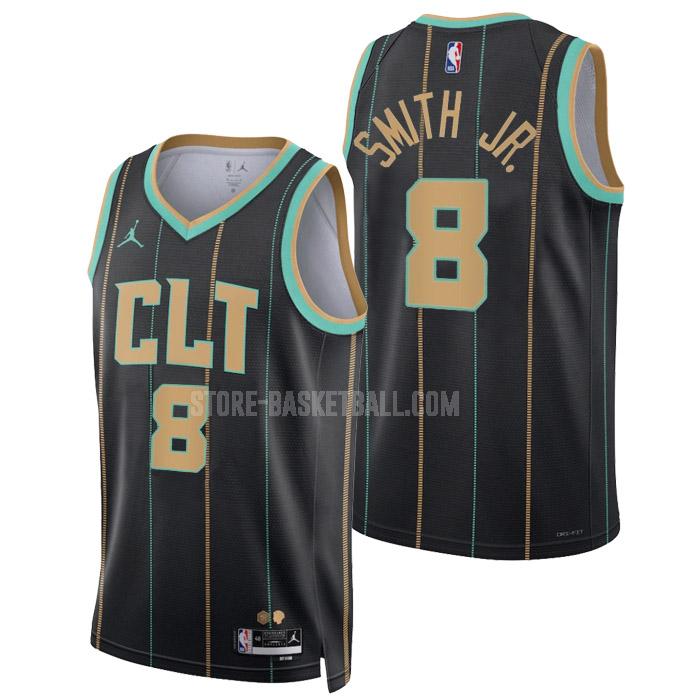 2022-23 charlotte hornets dennis smith jr. 8 black city edition men's replica jersey