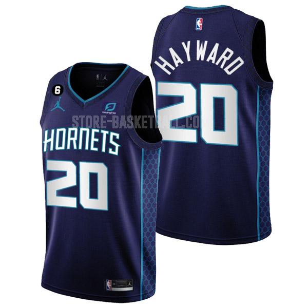 2022-23 charlotte hornets gordon hayward 20 purple statement edition men's replica jersey
