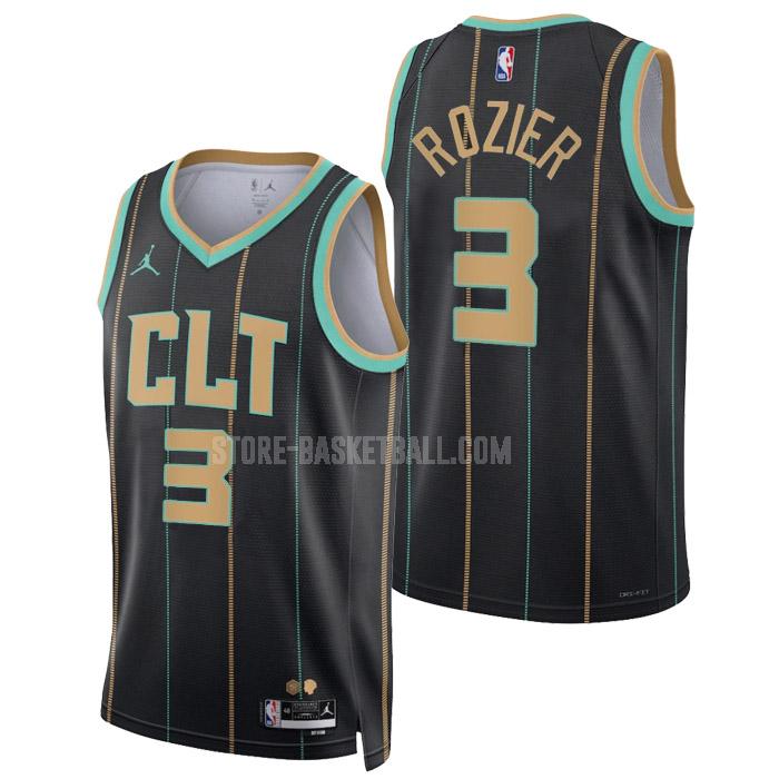 2022-23 charlotte hornets terry rozier 3 black city edition men's replica jersey