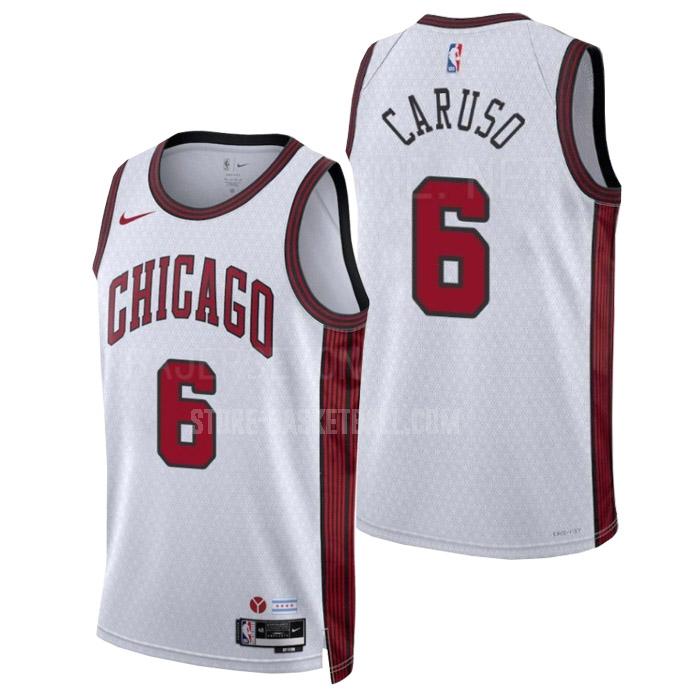 2022-23 chicago bulls alex caruso 6 white city edition men's replica jersey