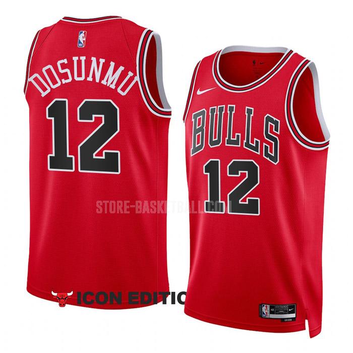 2022-23 chicago bulls ayo dosunmu 12 red icon edition men's replica jersey