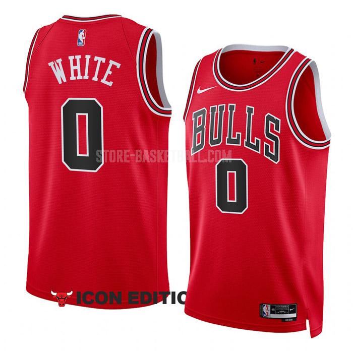 2022-23 chicago bulls coby white 0 red icon edition men's replica jersey