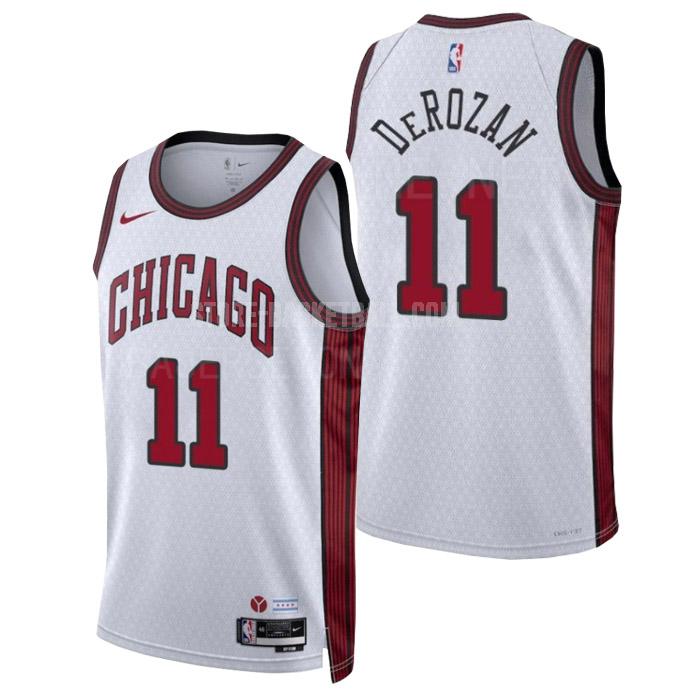2022-23 chicago bulls demar derozan 11 white city edition men's replica jersey