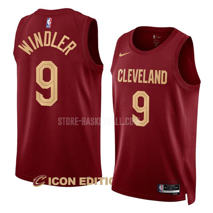 2022-23 cleveland cavaliers dylan windler 9 wine icon edition men's replica jersey