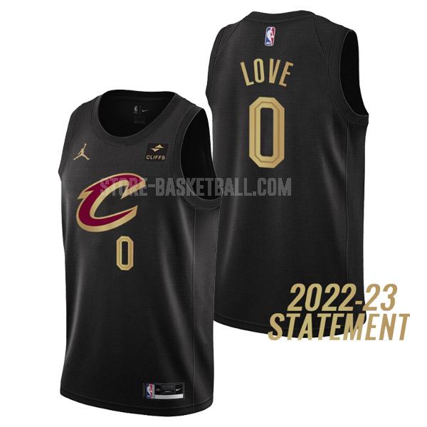 2022-23 cleveland cavaliers kevin love 0 black statement edition men's replica jersey