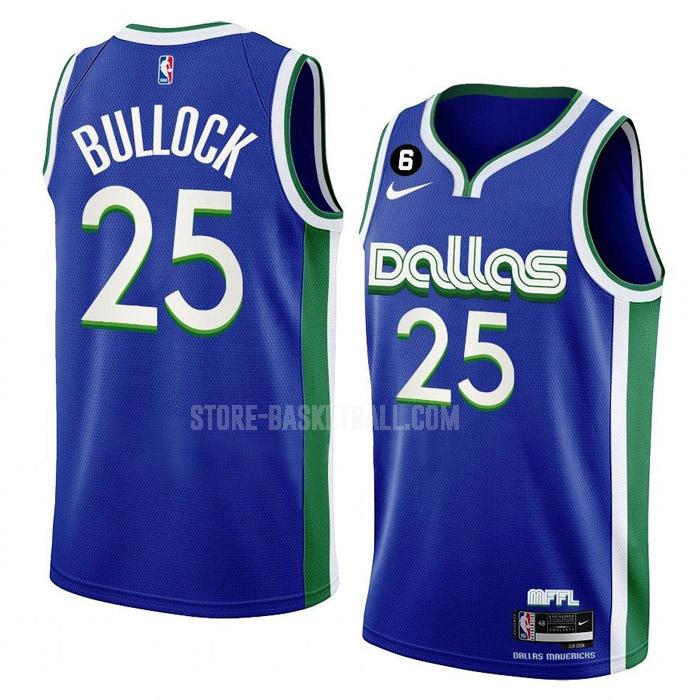 2022-23 dallas mavericks reggie bullock 25 blue city edition men's replica jersey