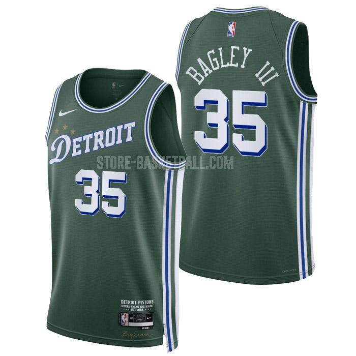 2022-23 detroit pistons marvin bagley iii 35 green city edition men's replica jersey