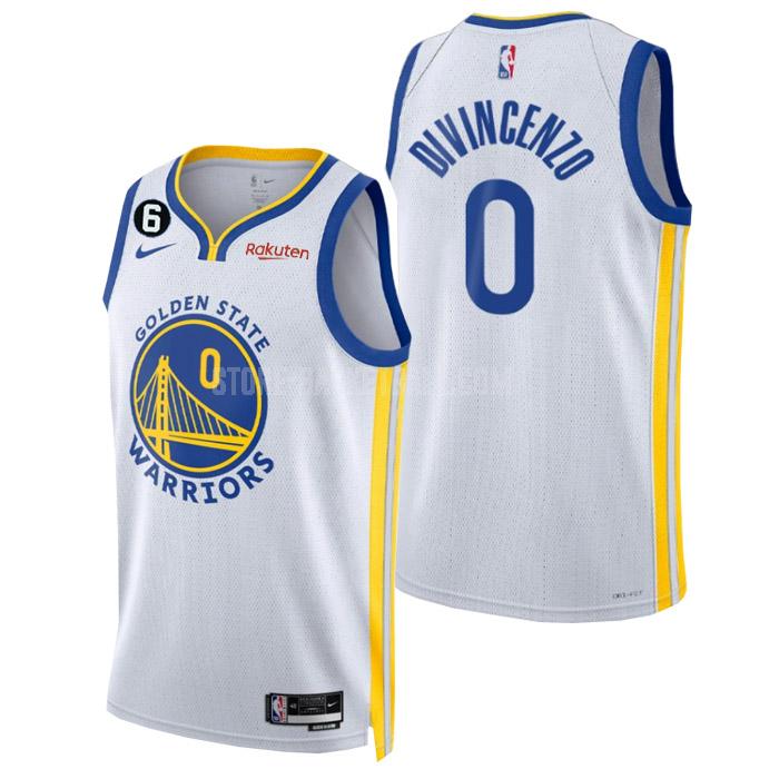 2022-23 golden state warriors donte divincenzo 0 white association edition men's replica jersey