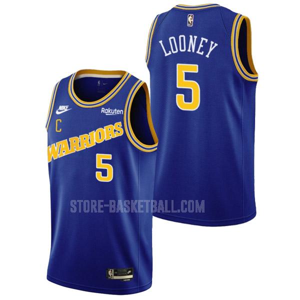2022-23 golden state warriors kevon looney 5 blue classic edition men's replica jersey
