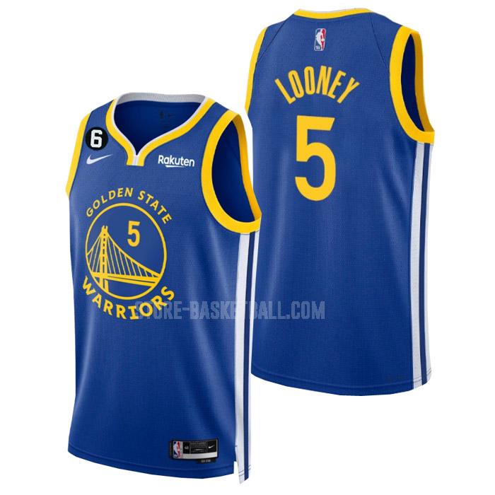2022-23 golden state warriors kevon looney 5 blue icon edition men's replica jersey