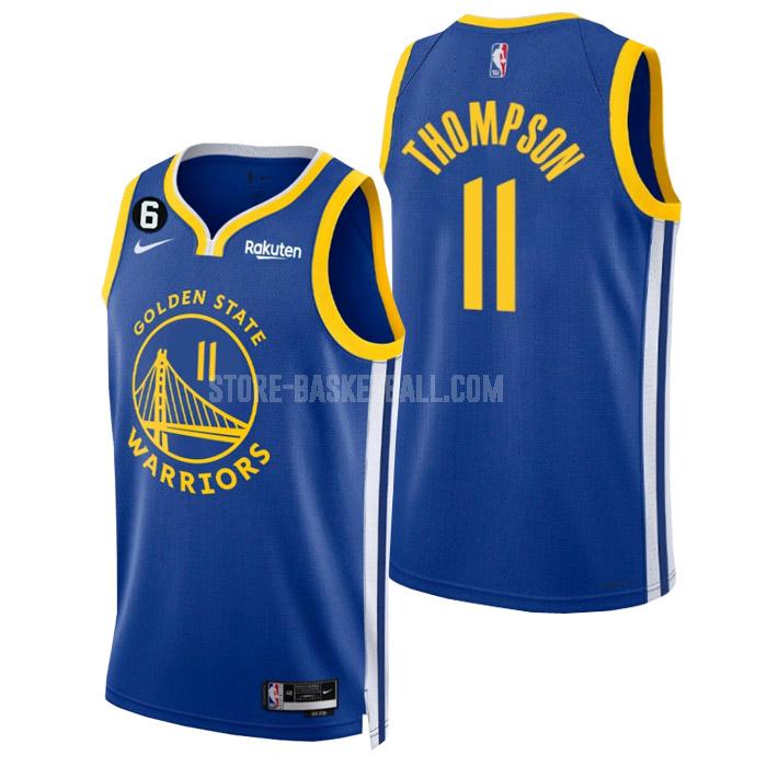 2022-23 golden state warriors klay thompson 11 blue icon edition men's replica jersey