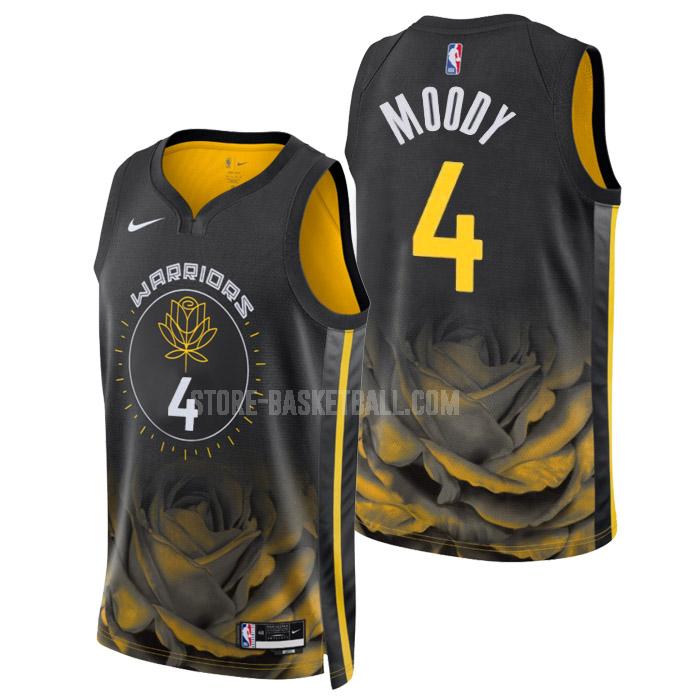 2022-23 golden state warriors moses moody 4 black city edition men's replica jersey