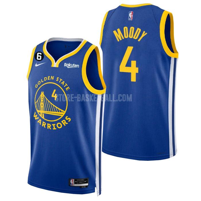 2022-23 golden state warriors moses moody 4 blue icon edition men's replica jersey