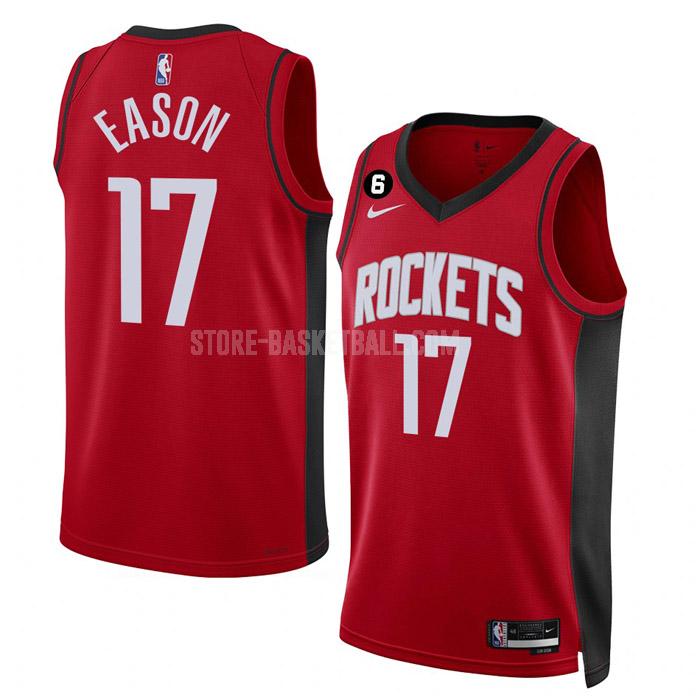 2022-23 houston rockets tari eason 17 red icon edition men's replica jersey