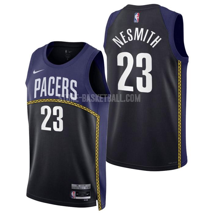 2022-23 indiana pacers aaron nesmith 23 black city edition men's replica jersey