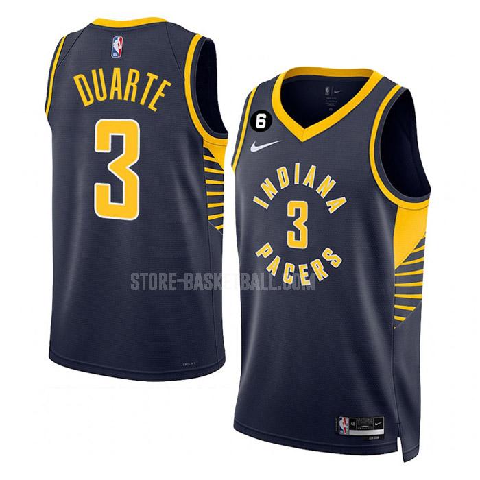 2022-23 indiana pacers chris duarte 3 navy icon edition men's replica jersey