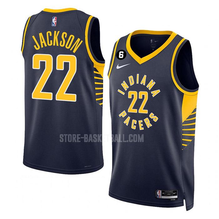 2022-23 indiana pacers isaiah jackson 22 navy icon edition men's replica jersey