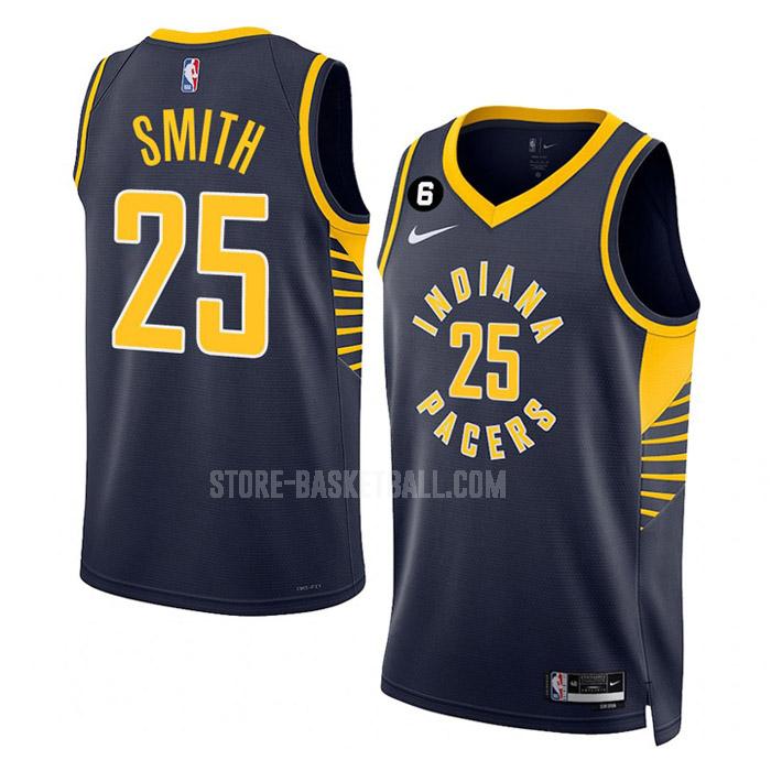 2022-23 indiana pacers jalen smith 25 navy icon edition men's replica jersey