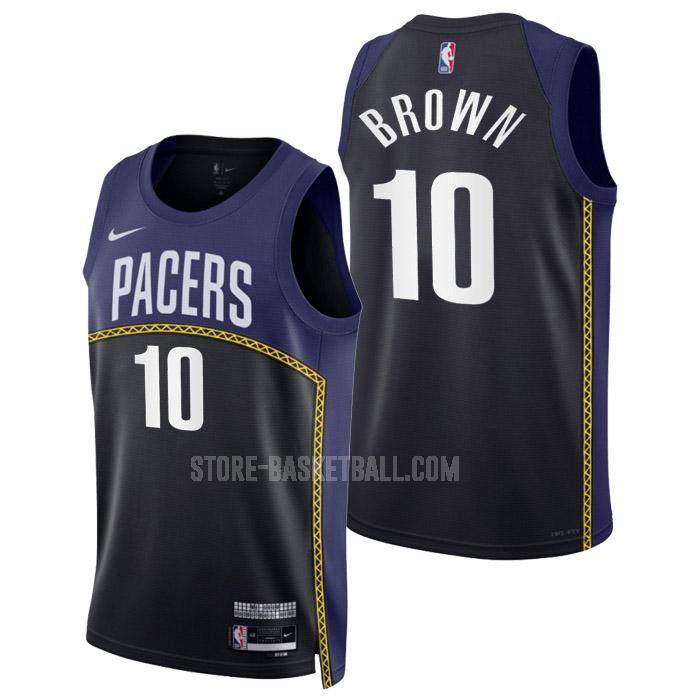 2022-23 indiana pacers kendall brown 10 black city edition men's replica jersey