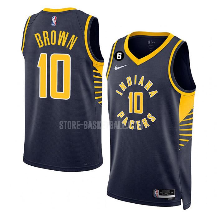 2022-23 indiana pacers kendall brown 10 navy icon edition men's replica jersey