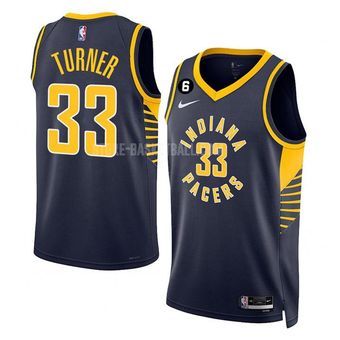 2022-23 indiana pacers myles turner 33 navy icon edition men's replica jersey