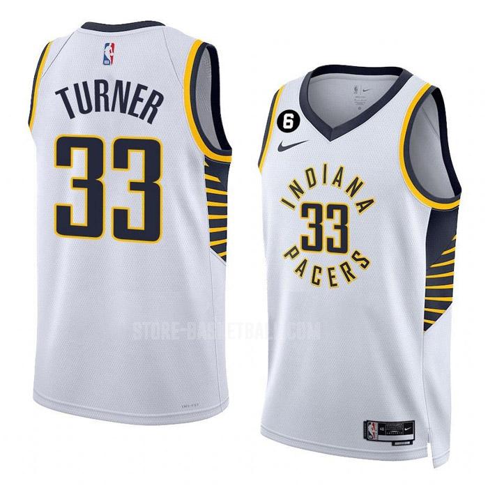 2022-23 indiana pacers myles turner 33 white association edition men's replica jersey