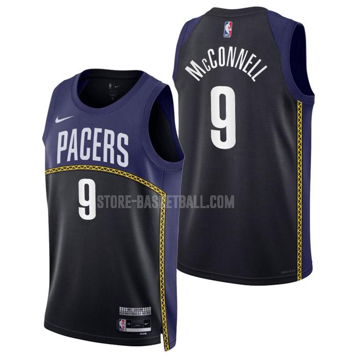 2022-23 indiana pacers t.j. mcconnell 9 black city edition men's replica jersey