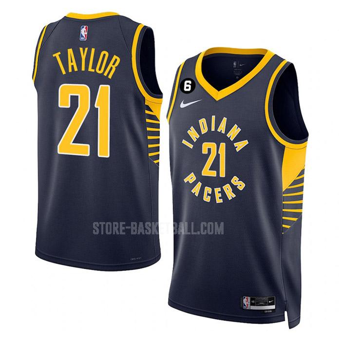 2022-23 indiana pacers terry taylor 21 navy icon edition men's replica jersey