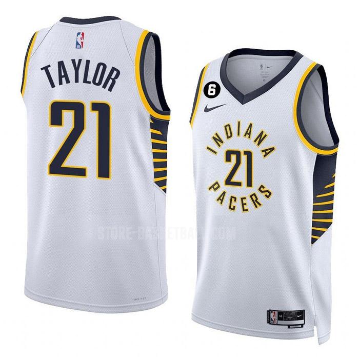 2022-23 indiana pacers terry taylor 21 white association edition men's replica jersey