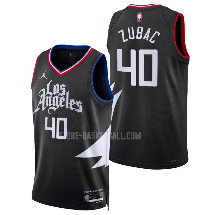 2022-23 los angeles clippers ivica zubac 40 black statement edition men's replica jersey