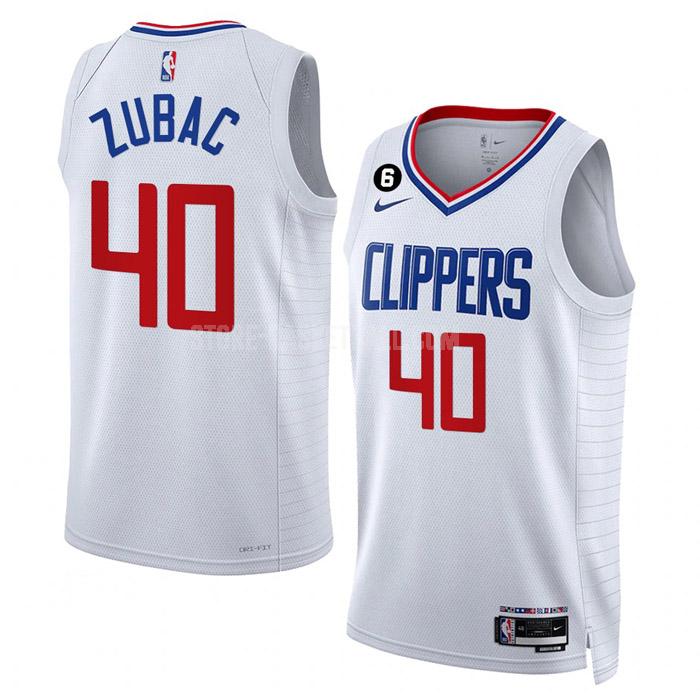 2022-23 los angeles clippers ivica zubac 40 white association edition men's replica jersey