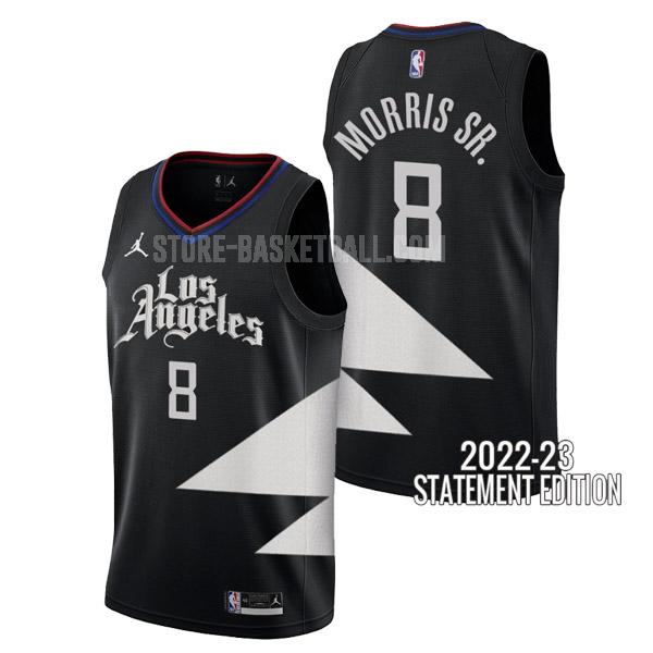 2022-23 los angeles clippers marcus morris sr. 8 black statement edition men's replica jersey
