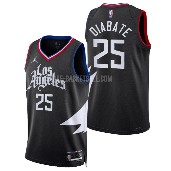 2022-23 los angeles clippers moussa diabate 25 black statement edition men's replica jersey