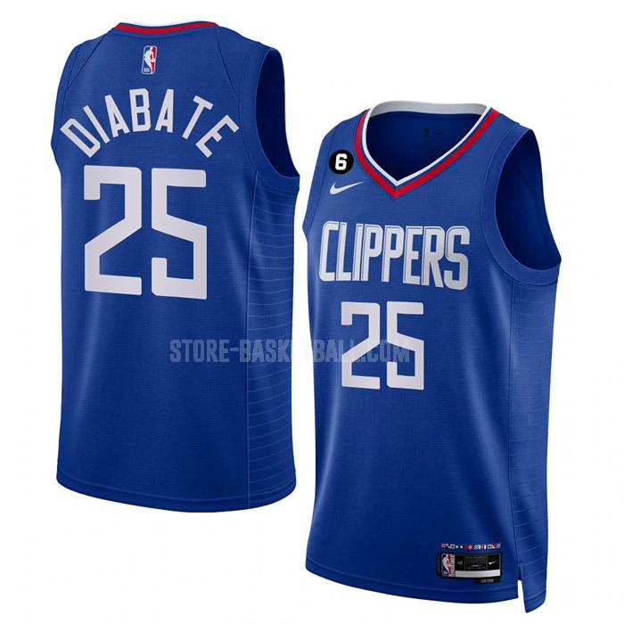 2022-23 los angeles clippers moussa diabate 25 blue icon edition men's replica jersey