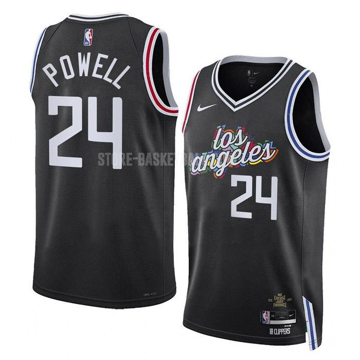 2022-23 los angeles clippers norman powell 24 black city edition men's replica jersey