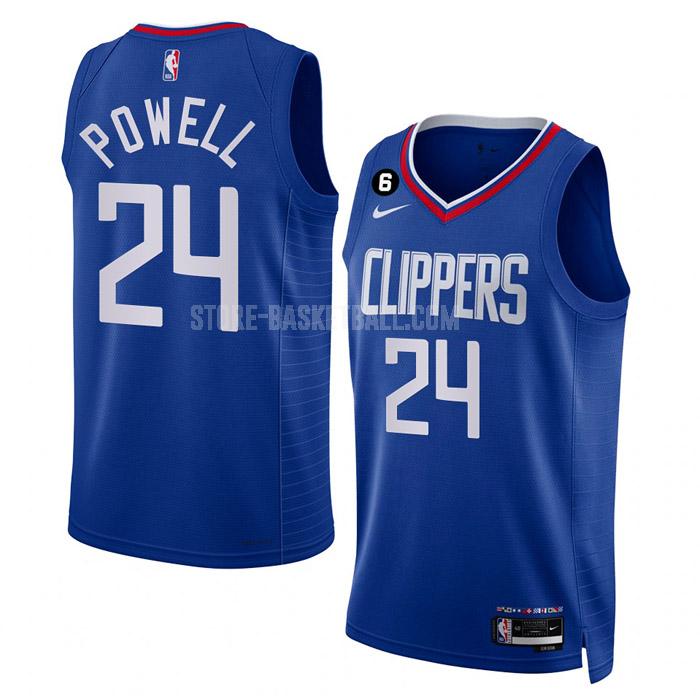 2022-23 los angeles clippers norman powell 24 blue icon edition men's replica jersey