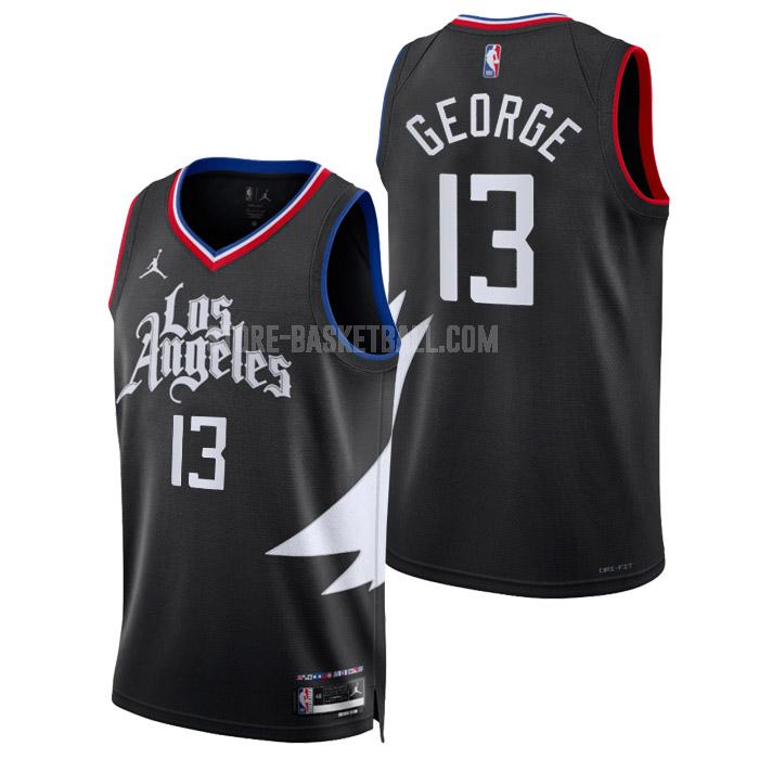 2022-23 los angeles clippers paul george 13 black statement edition men's replica jersey