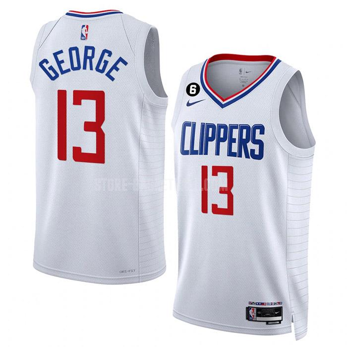 2022-23 los angeles clippers paul george 13 white association edition men's replica jersey
