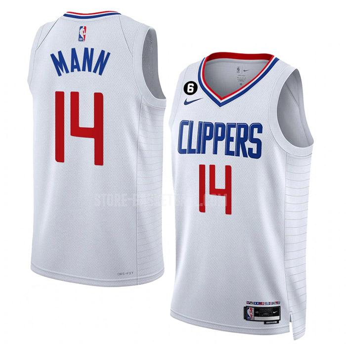 2022-23 los angeles clippers terance mann 14 white association edition men's replica jersey