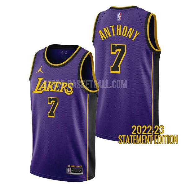 2022-23 los angeles lakers carmelo anthony 7 purple statement edition men's replica jersey