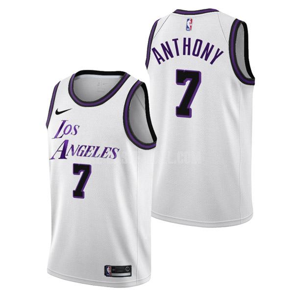 2022-23 los angeles lakers carmelo anthony 7 white city edition men's replica jersey