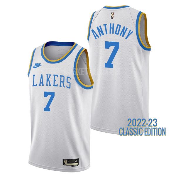 2022-23 los angeles lakers carmelo anthony 7 white classic edition men's replica jersey