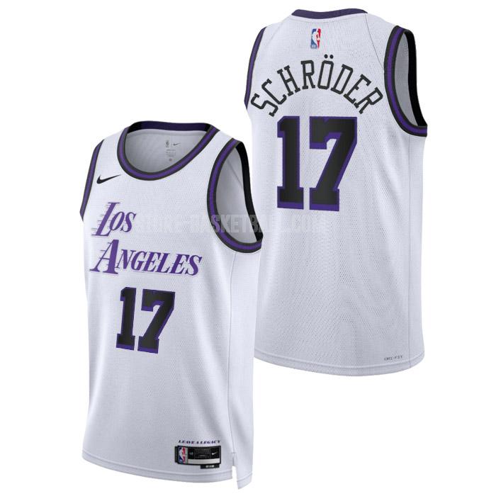 2022-23 los angeles lakers dennis schroder 17 white city edition men's replica jersey