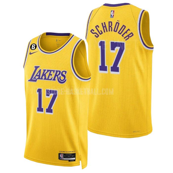 2022-23 los angeles lakers dennis schroder 17 yellow icon edition men's replica jersey