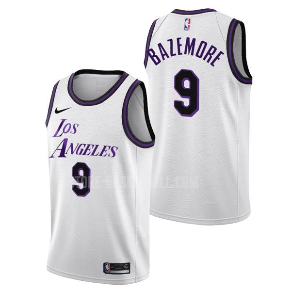 2022-23 los angeles lakers kent bazemore 9 white city edition men's replica jersey