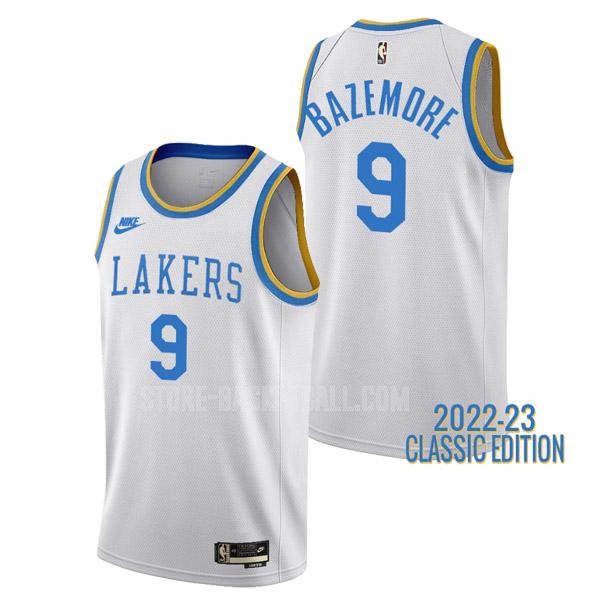 2022-23 los angeles lakers kent bazemore 9 white classic edition men's replica jersey