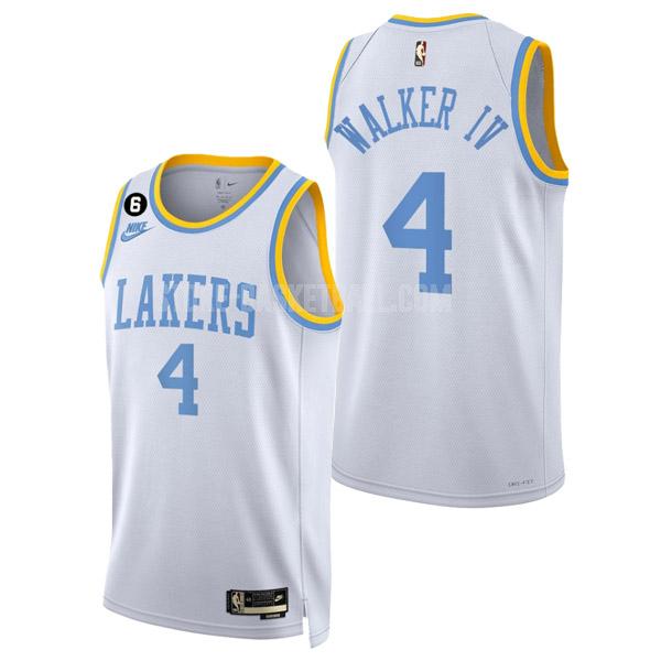 2022-23 los angeles lakers lonnie walker 4 white classic edition men's replica jersey